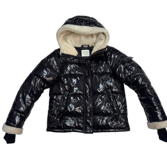 GUC S13/Shine Collection Glossy Black Sherpa-Lined Puffer Jacket (S/M) - Picture 2 of 7